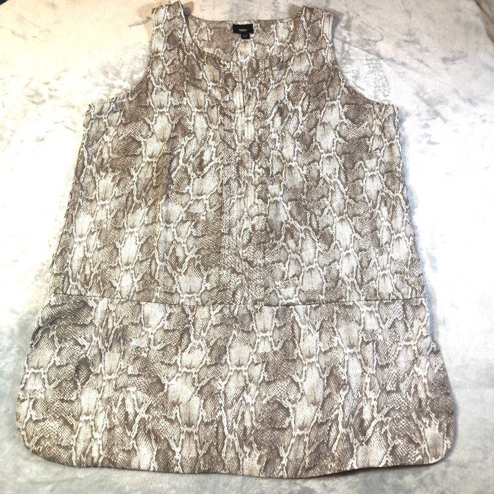 Mossimo Women's XXL Snakeskin Print‎ Sleeveless Drop Waist Shift Dress Tunic Top